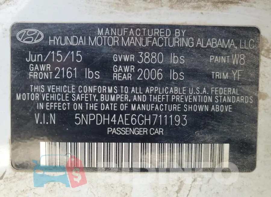 5NPDH4AE6GH711193 Photo# 13