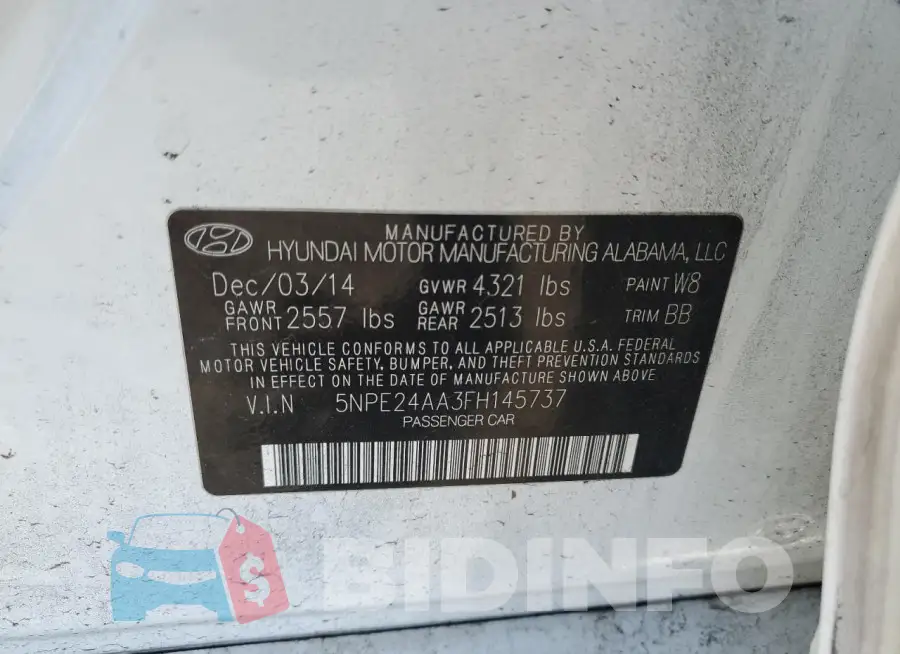 5NPE24AA3FH145737 Photo# 12