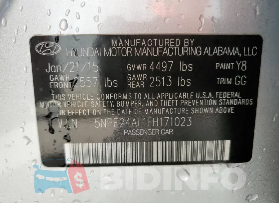 5NPE24AF1FH171023 Photo# 12