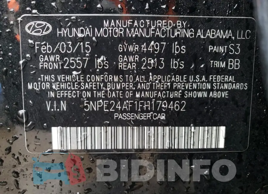 5NPE24AF1FH179462 Photo# 12