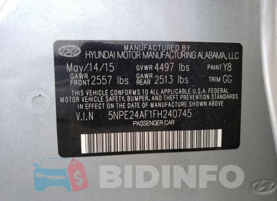 5NPE24AF1FH240745 Photo# 12