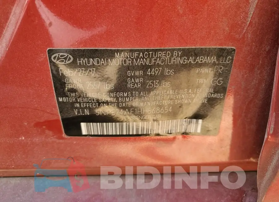 5NPE24AF1HH568654 Photo# 12