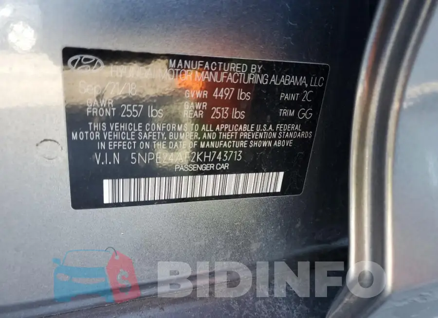 5NPE24AF2KH743713 Photo# 12