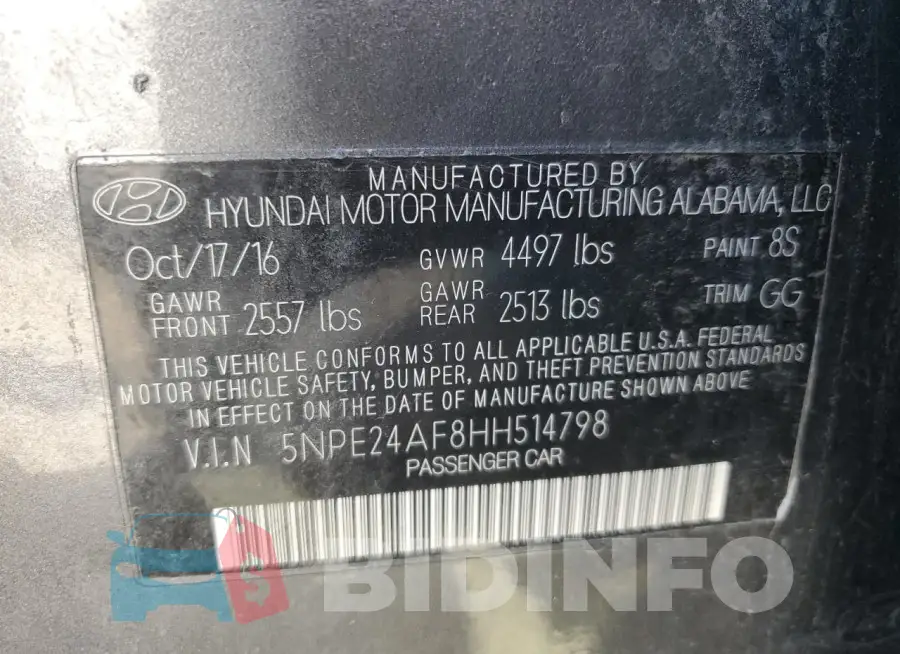 5NPE24AF8HH514798 Photo# 12