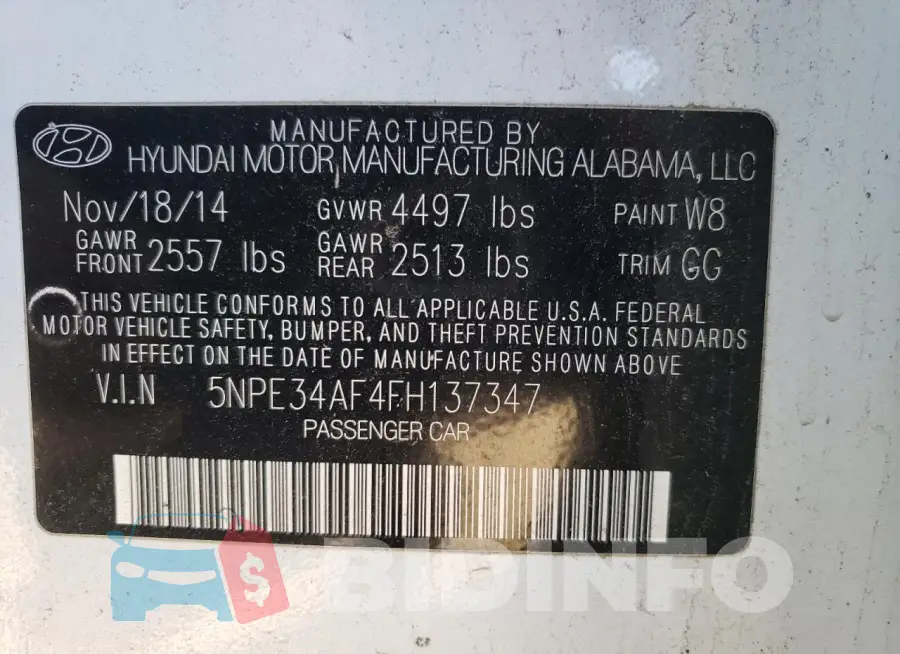5NPE34AF4FH137347 Photo# 12