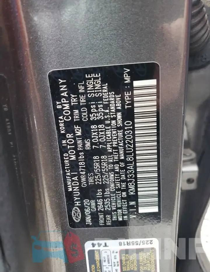 KM8J33AL8LU220310 Photo# 14