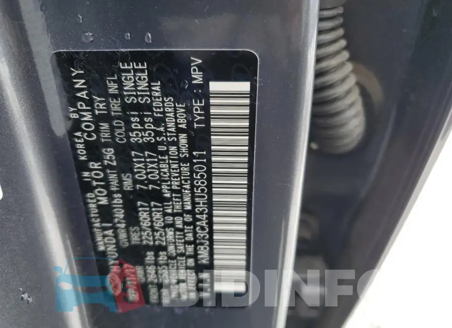 KM8J3CA43HU585011 Photo# 12