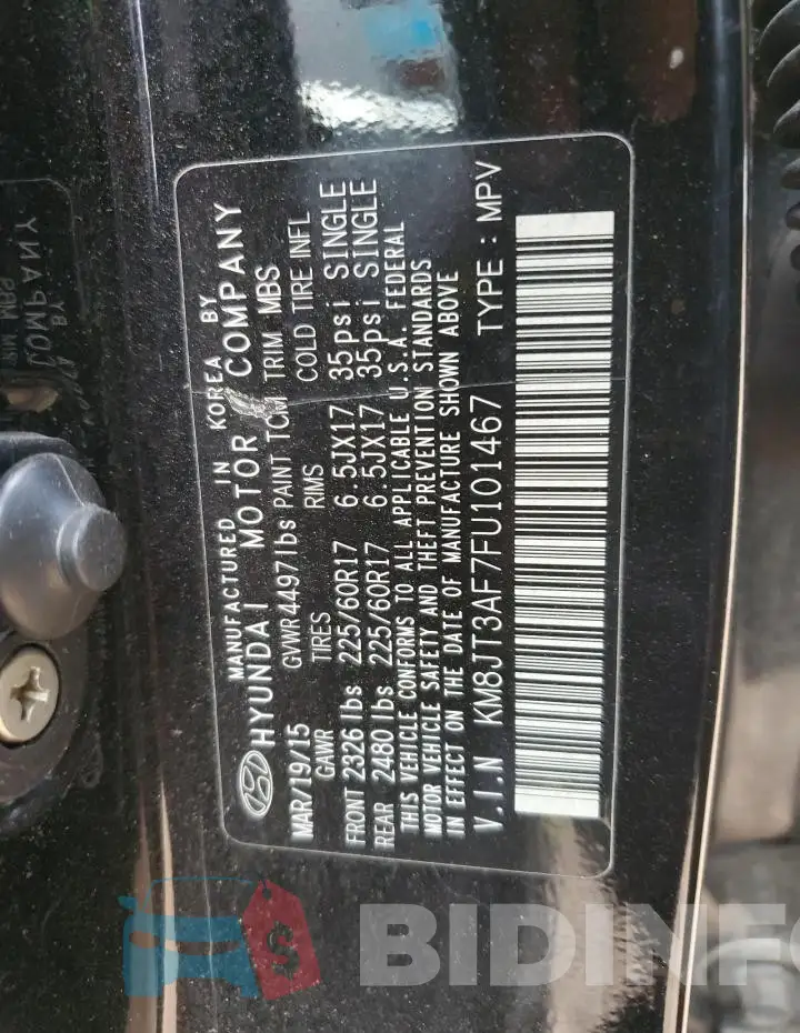 KM8JT3AF7FU101467 Photo# 12