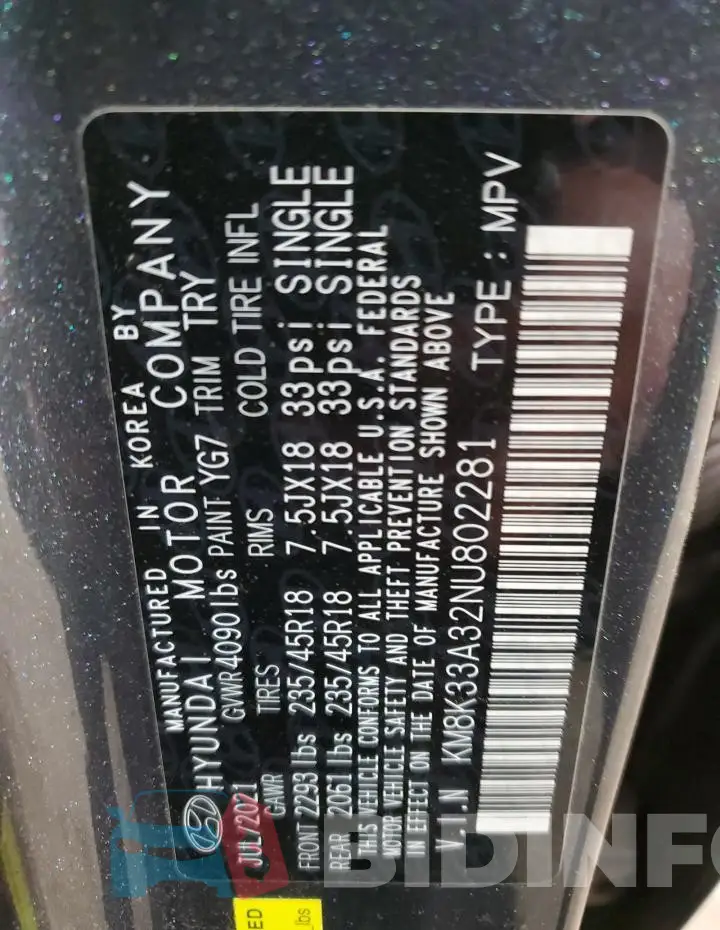 KM8K33A32NU802281 Photo# 12