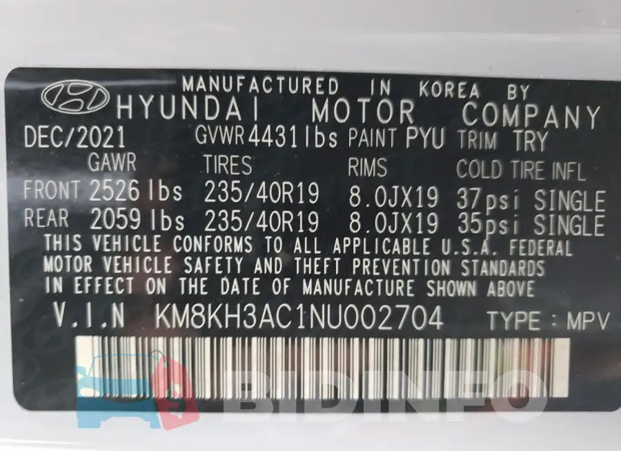 KM8KH3AC1NU002704 Photo# 12