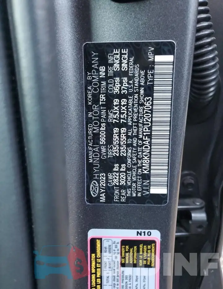 KM8KNDAF1PU207063 Photo# 13