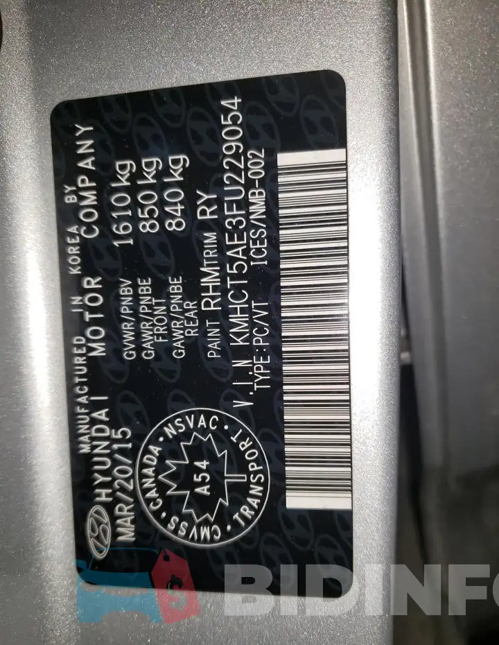 KMHCT5AE3FU229054 Photo# 12