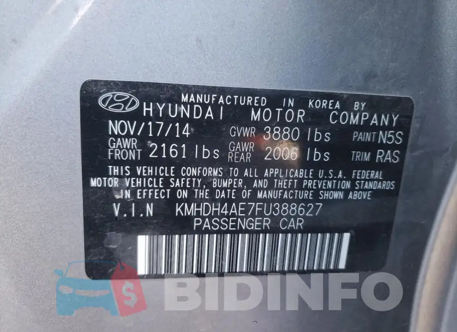 KMHDH4AE7FU388627 Photo# 13