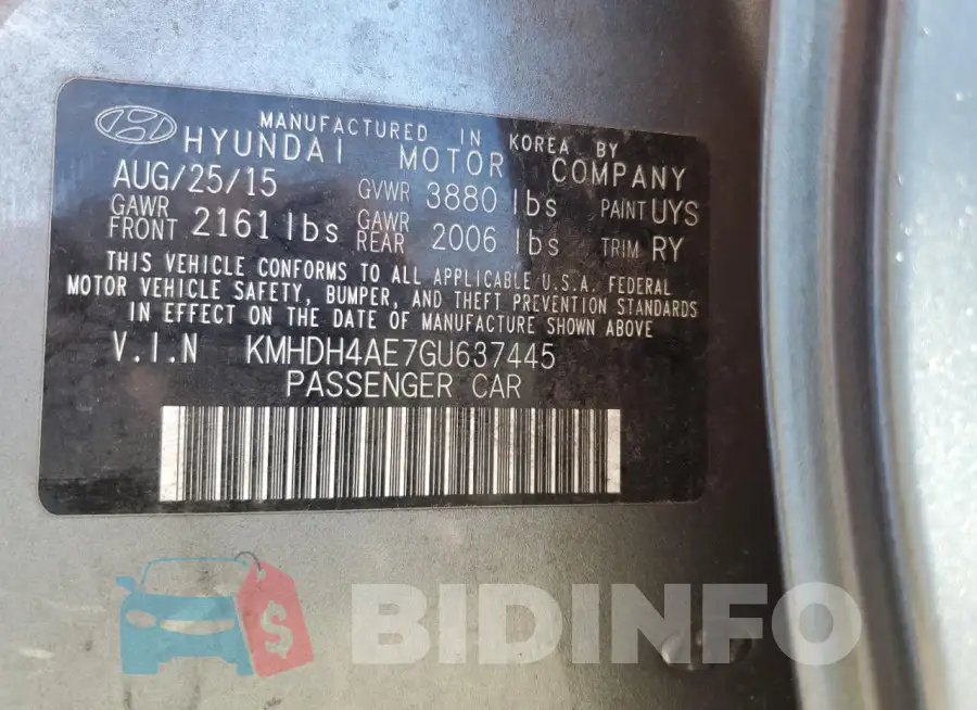 KMHDH4AE7GU637445 Photo# 12
