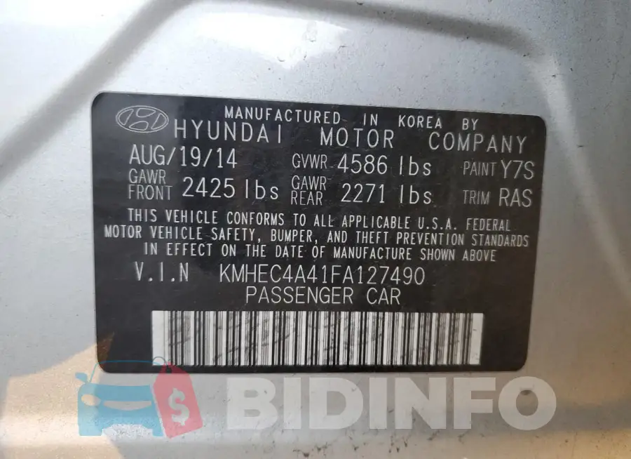 KMHEC4A41FA127490 Photo# 12