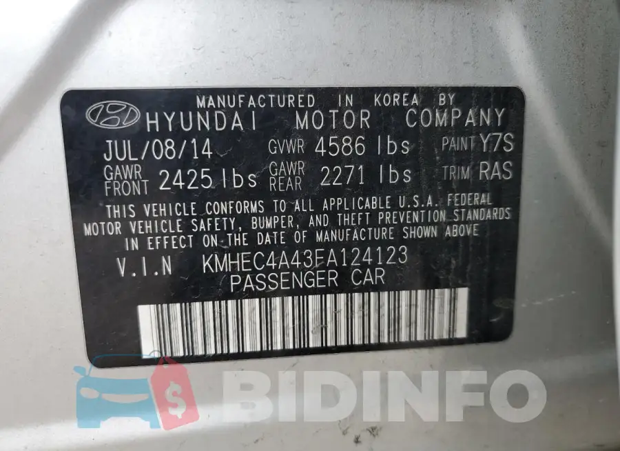 KMHEC4A43FA124123 Photo# 12