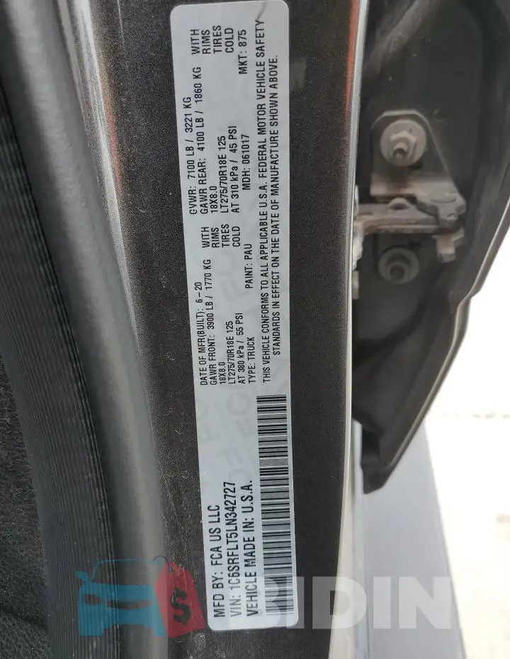 1C6SRFLT5LN342727 Photo# 12