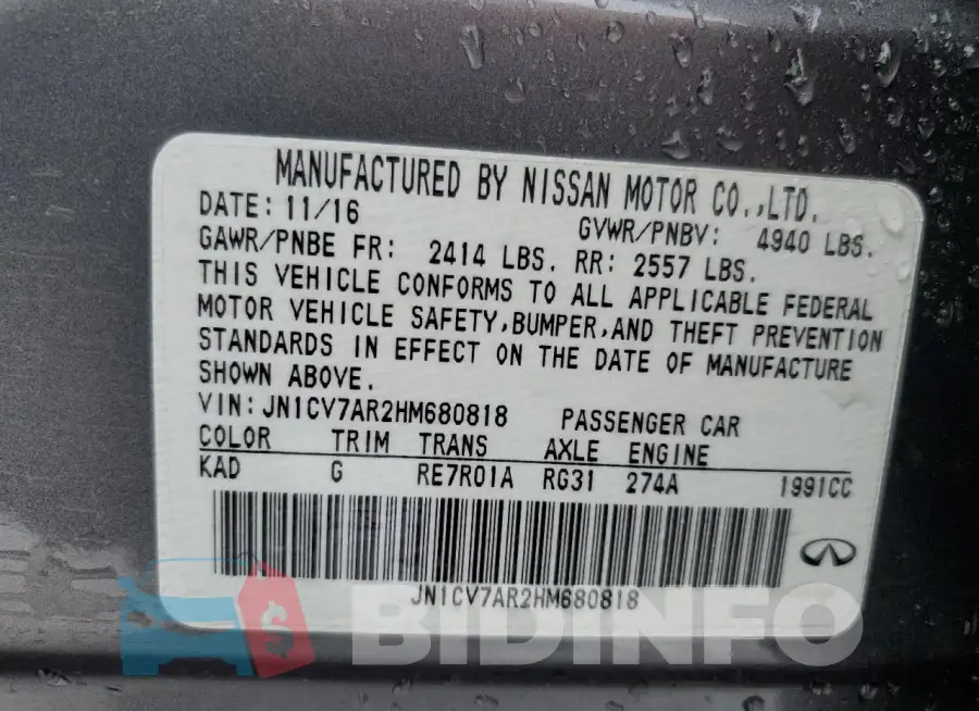 JN1CV7AR2HM680818 Photo# 12