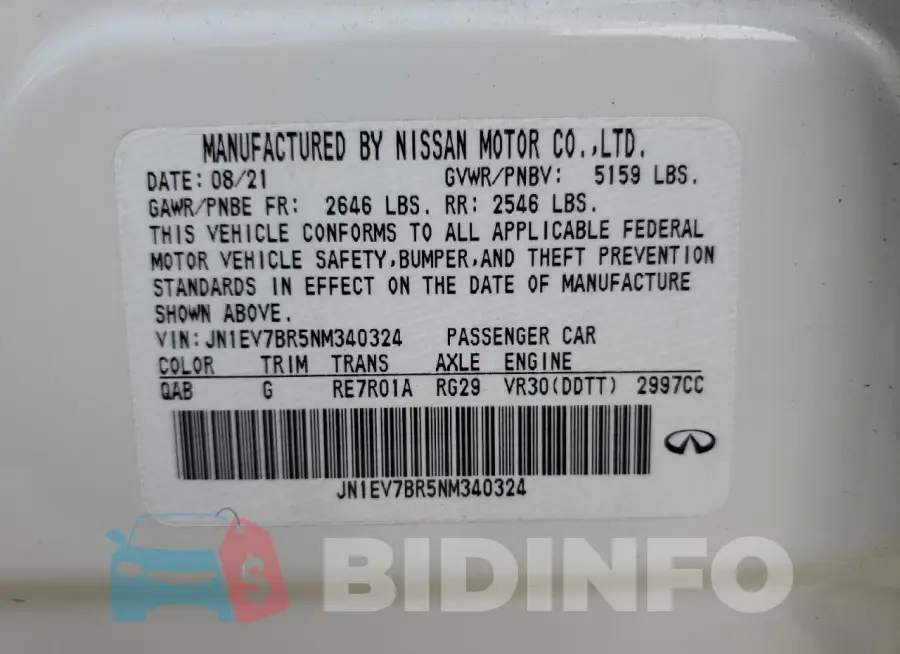 JN1EV7BR5NM340324 Photo# 12