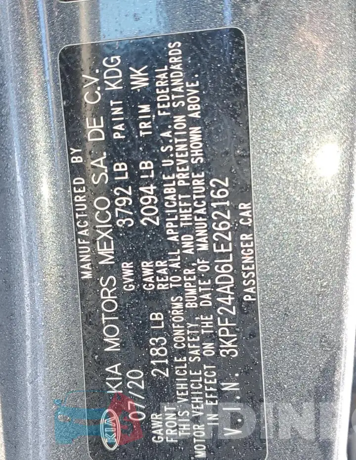 3KPF24AD6LE262162 Photo# 13