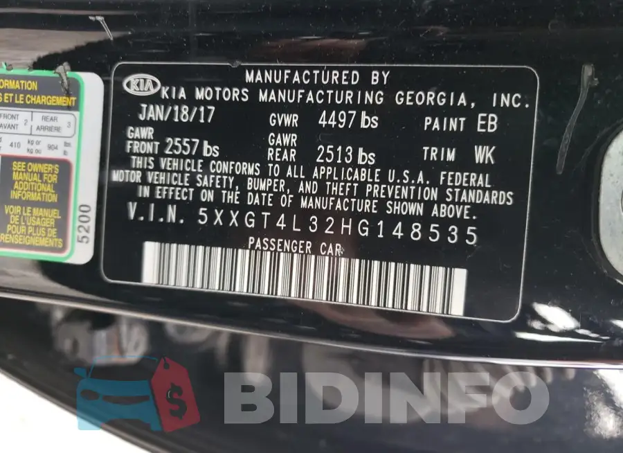5XXGT4L32HG148535 Photo# 13
