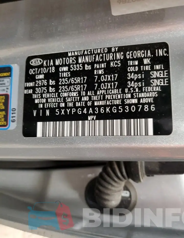 5XYPG4A36KG530786 Photo# 13