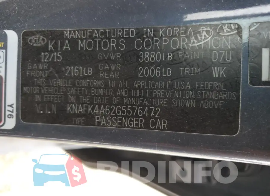 KNAFK4A62G5576472 Photo# 13