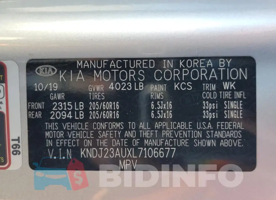 KNDJ23AUXL7106677 Photo# 13