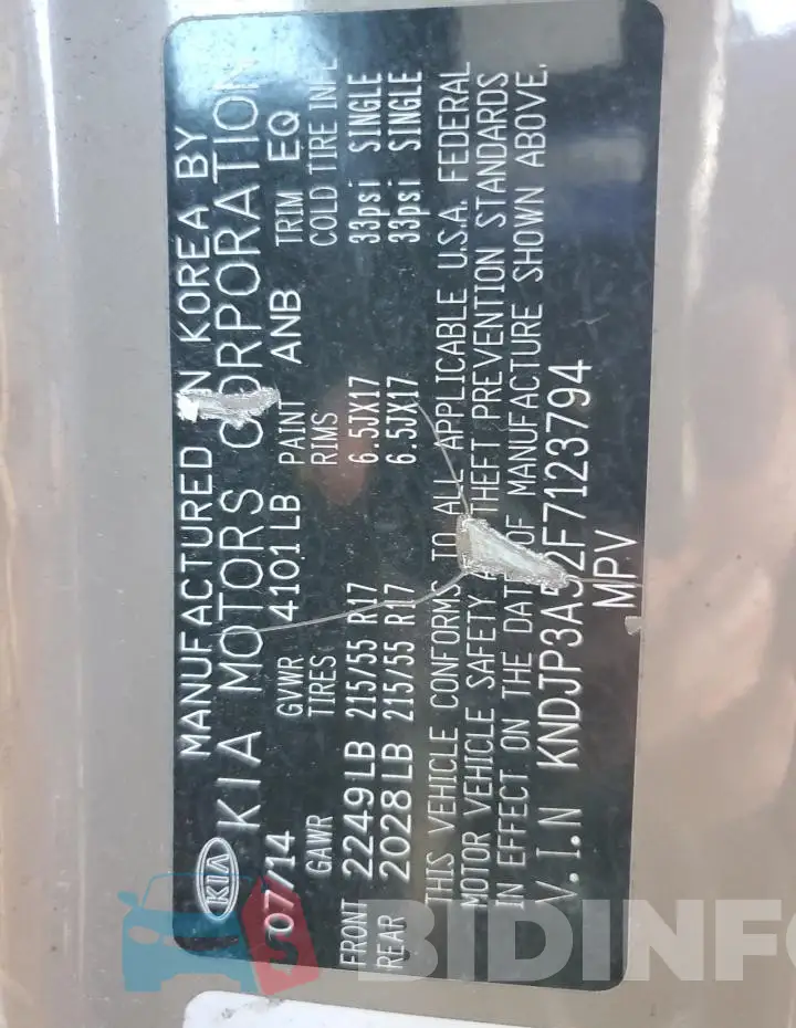 KNDJP3A52F7123794 Photo# 13