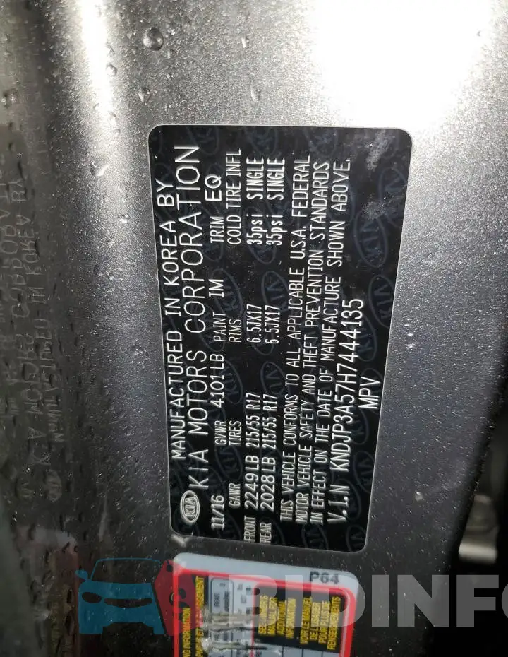 KNDJP3A57H7444135 Photo# 12
