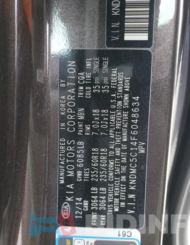 KNDMC5C14F6048634 Photo# 13