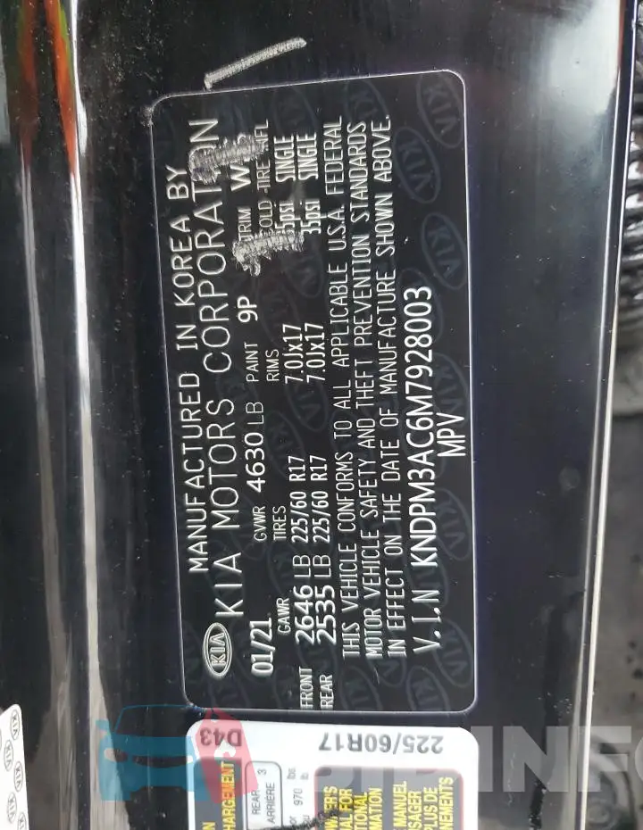 KNDPM3AC6M7928003 Photo# 14