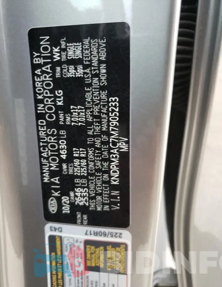KNDPM3AC7M7905233 Photo# 12