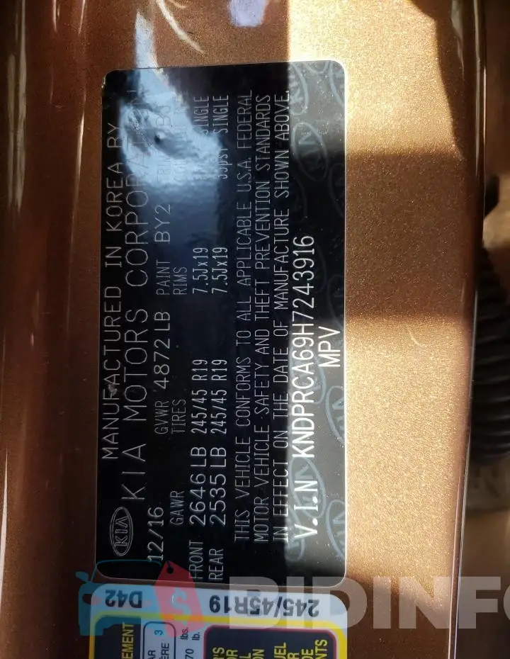 KNDPRCA69H7243916 Photo# 12