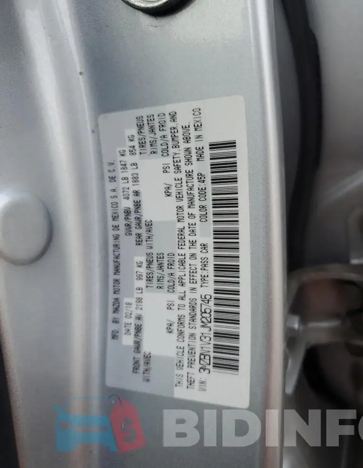 3MZBN1V31JM205745 Photo# 12