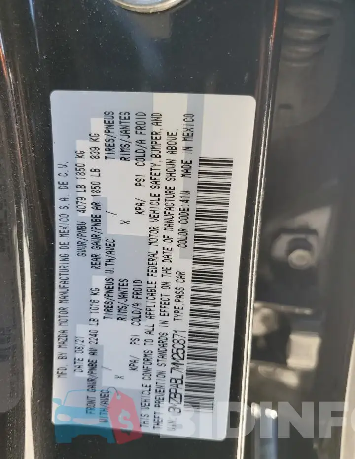 3MZBPABL7MM250871 Photo# 12