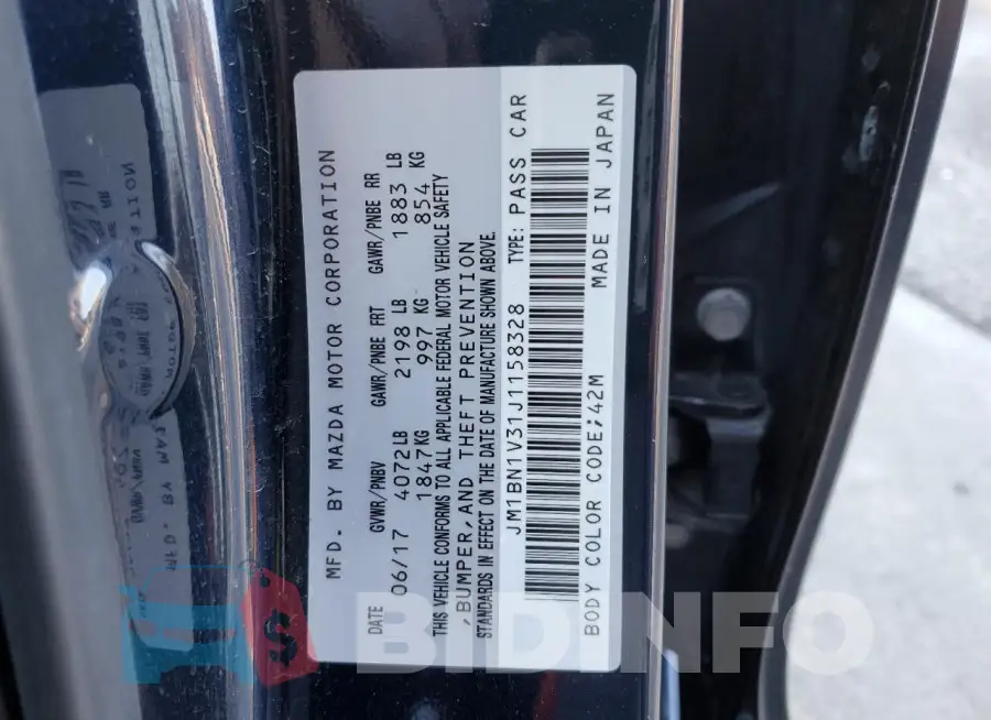 JM1BN1V31J1158328 Photo# 12