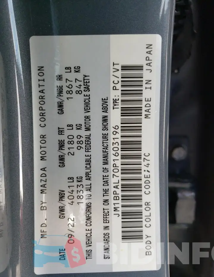 JM1BPAL70P1603196 Photo# 12