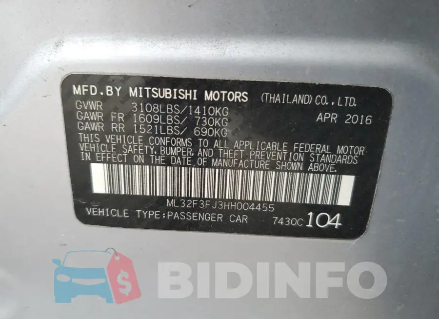 ML32F3FJ3HH004455 Photo# 12