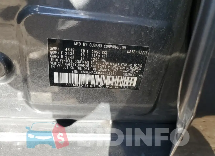 4S3BNAC60J3002587 Photo# 12