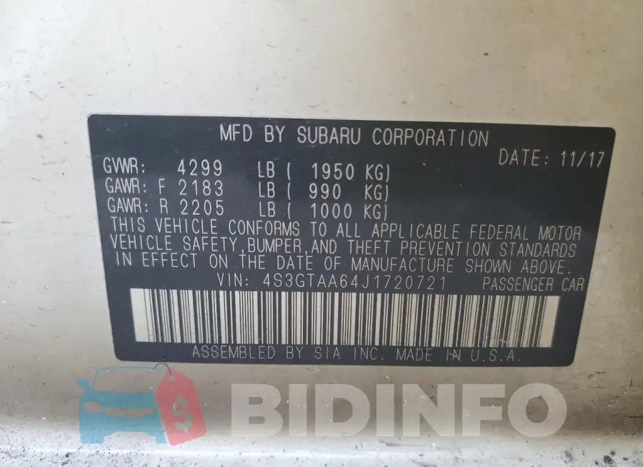 4S3GTAA64J1720721 Photo# 12