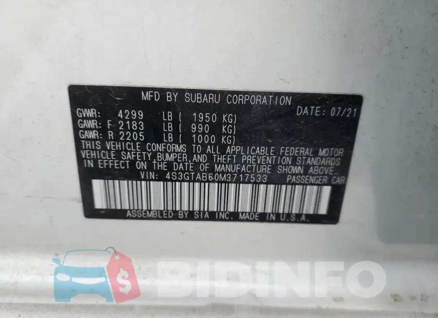 4S3GTAB60M3717533 Photo# 12