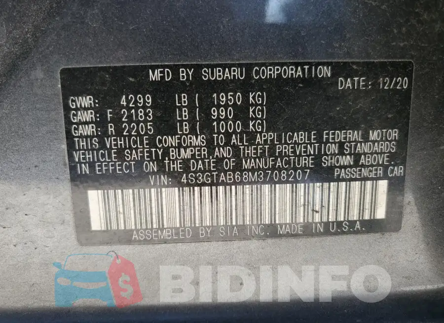 4S3GTAB68M3708207 Photo# 12