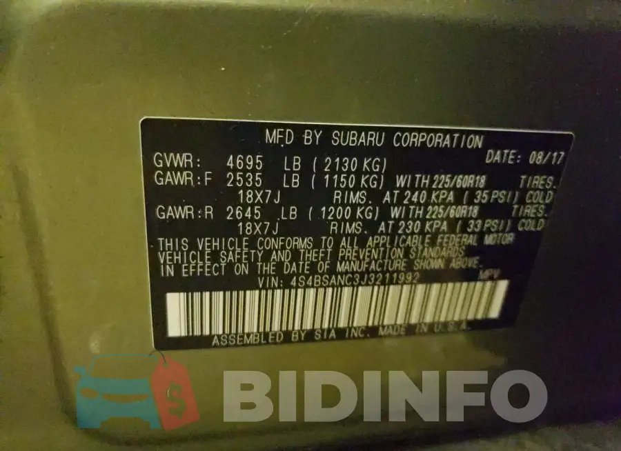 4S4BSANC3J3211992 Photo# 12