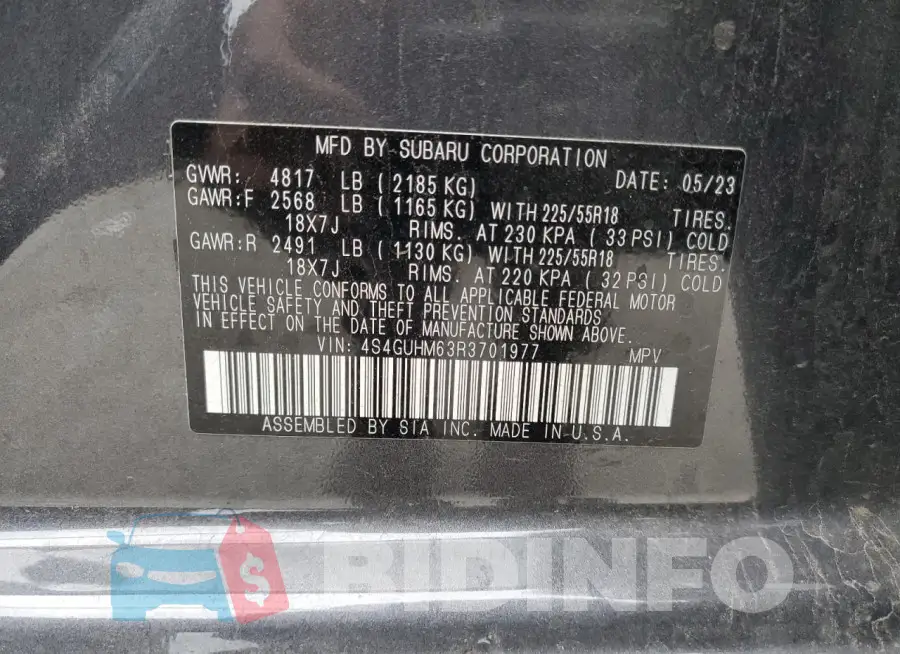 4S4GUHM63R3701977 Photo# 14