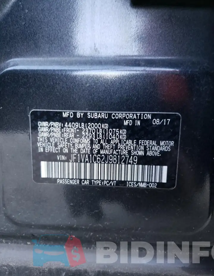 JF1VA1C62J9812749 Photo# 12