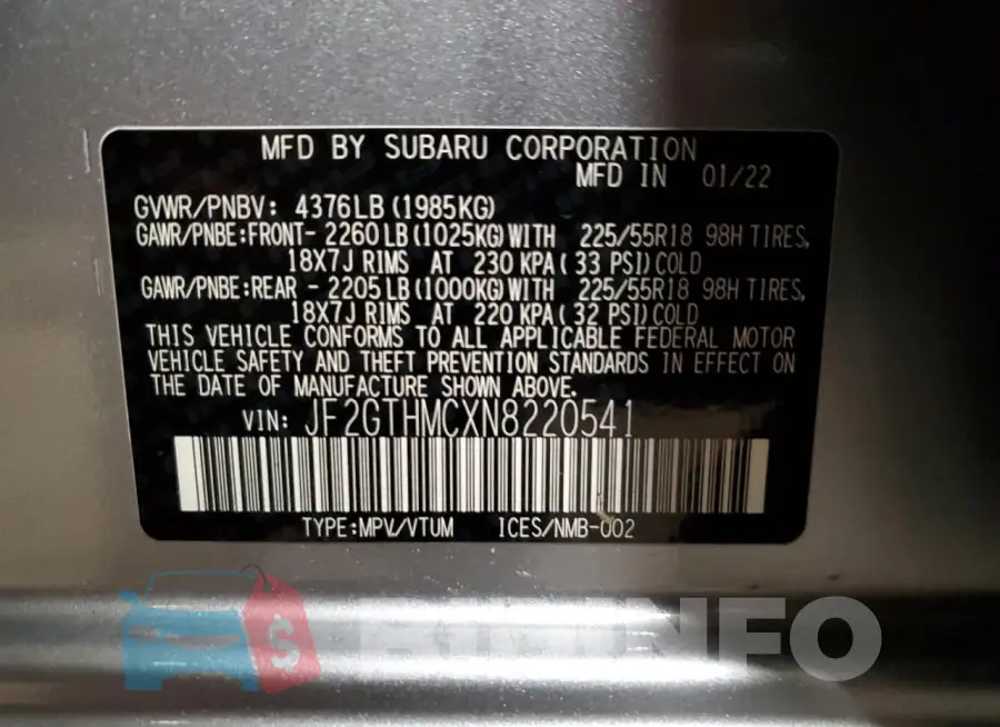 JF2GTHMCXN8220541 Photo# 13