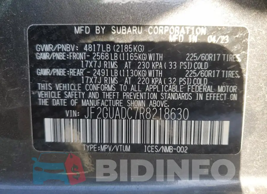 JF2GUADC7R8218630 Photo# 12