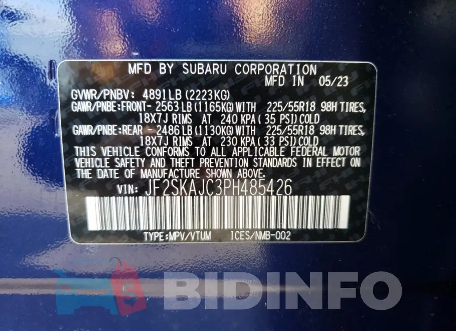 JF2SKAJC3PH485426 Photo# 12