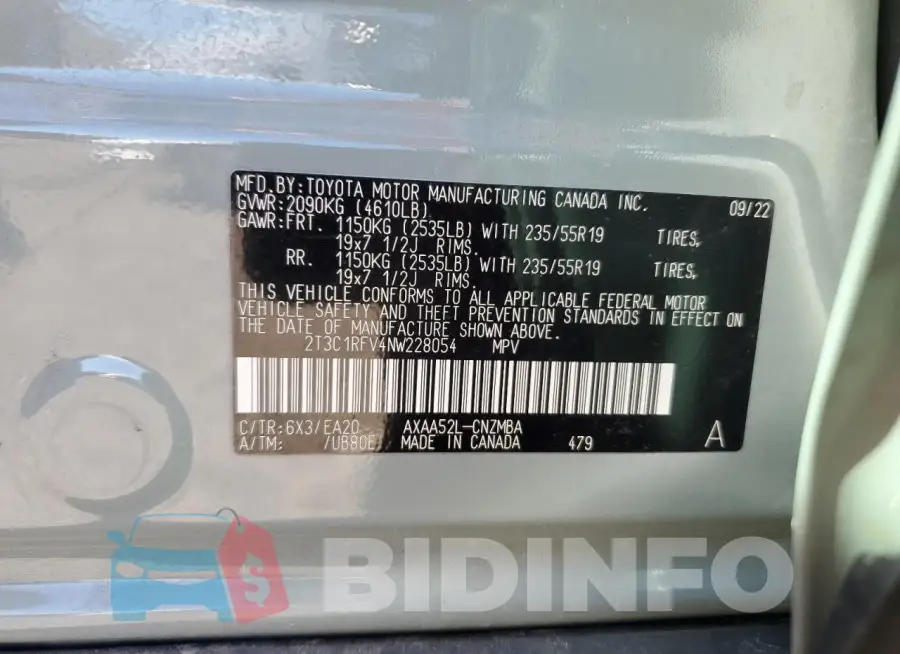 2T3C1RFV4NW228054 Photo# 13